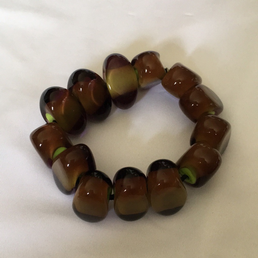 Sent Murano Stretch Glass Chunky Bracelet